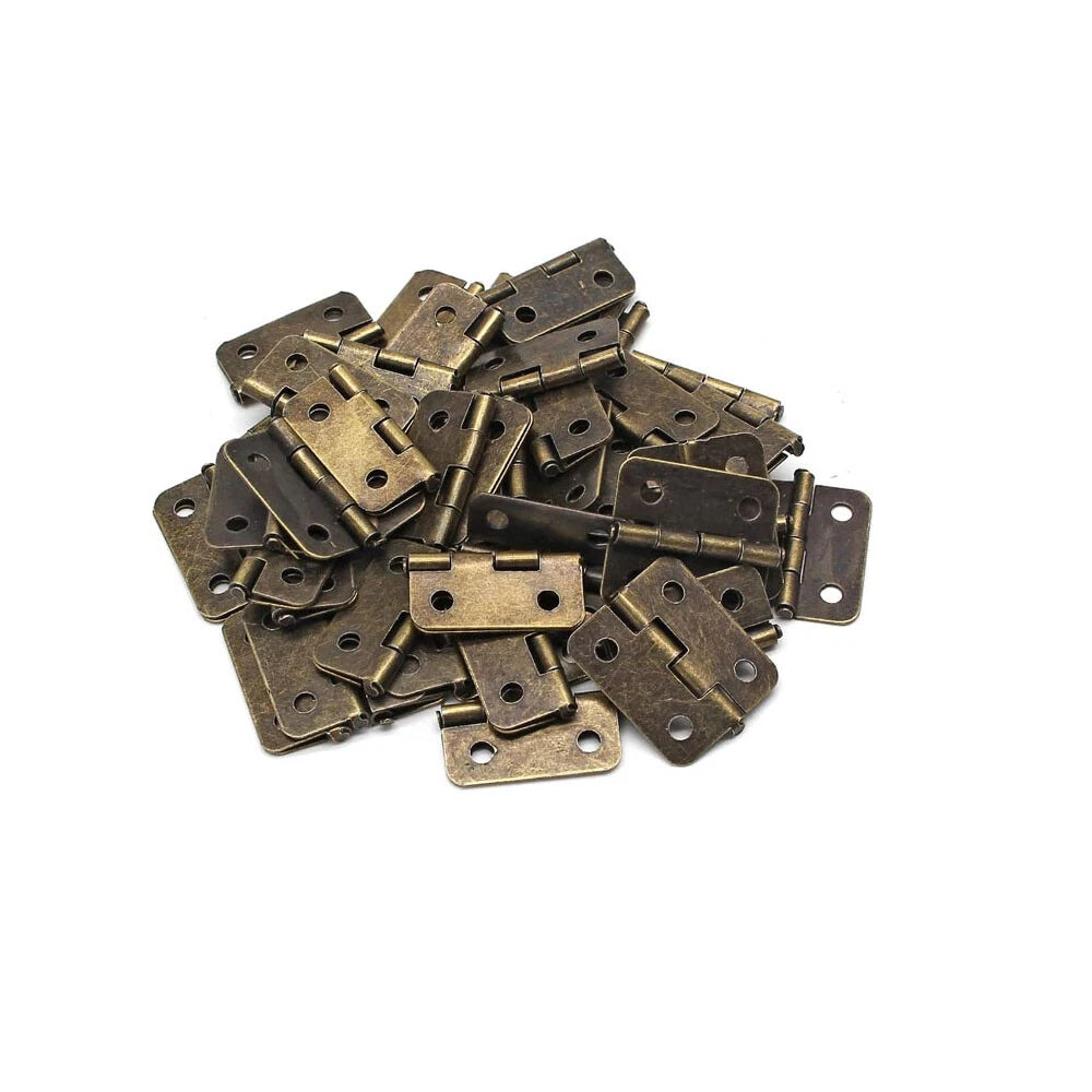 10x Mini Hinge for Jewelry Chest Gift Box Antique Bronze (25mm x 18mm)