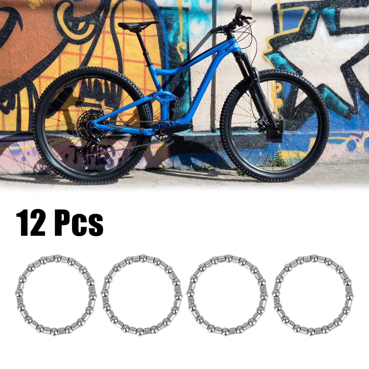 Crank Bearings Retainer Kit 16 Ball for Bicycle Wheel (37.2mm) (Set of 12)