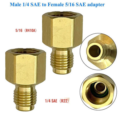 1/4 SAE to 5/16 SAE Quick Coupling Adapter for R410 Conditioner