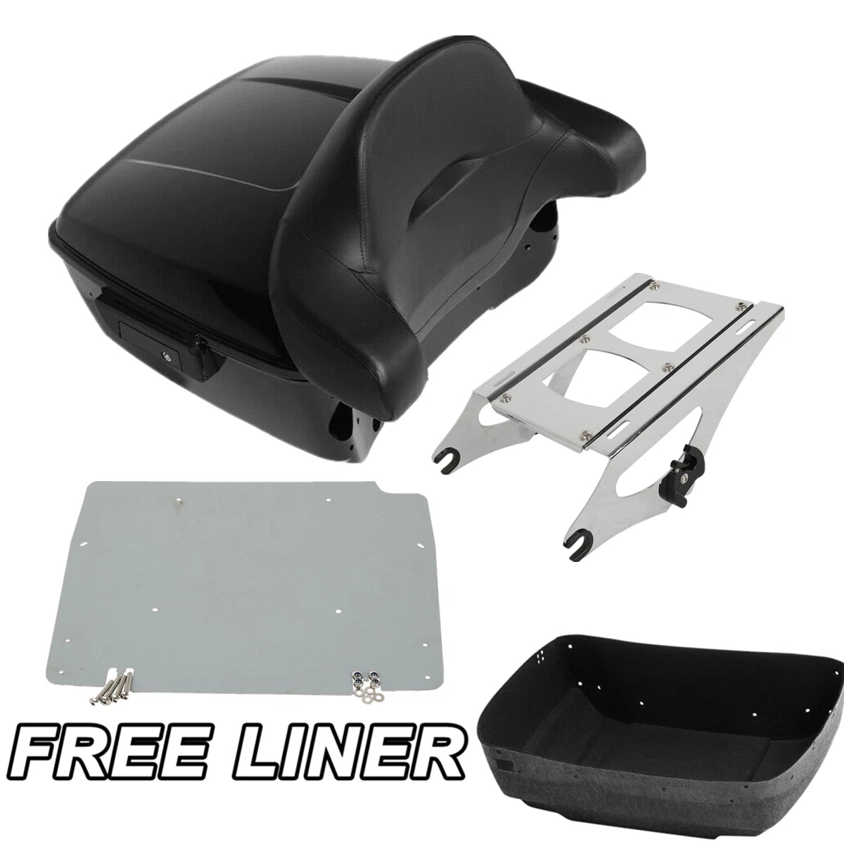 Trunk Backrest Pad Mount Rack Plate for Harley Electra Glide (2014–2023)