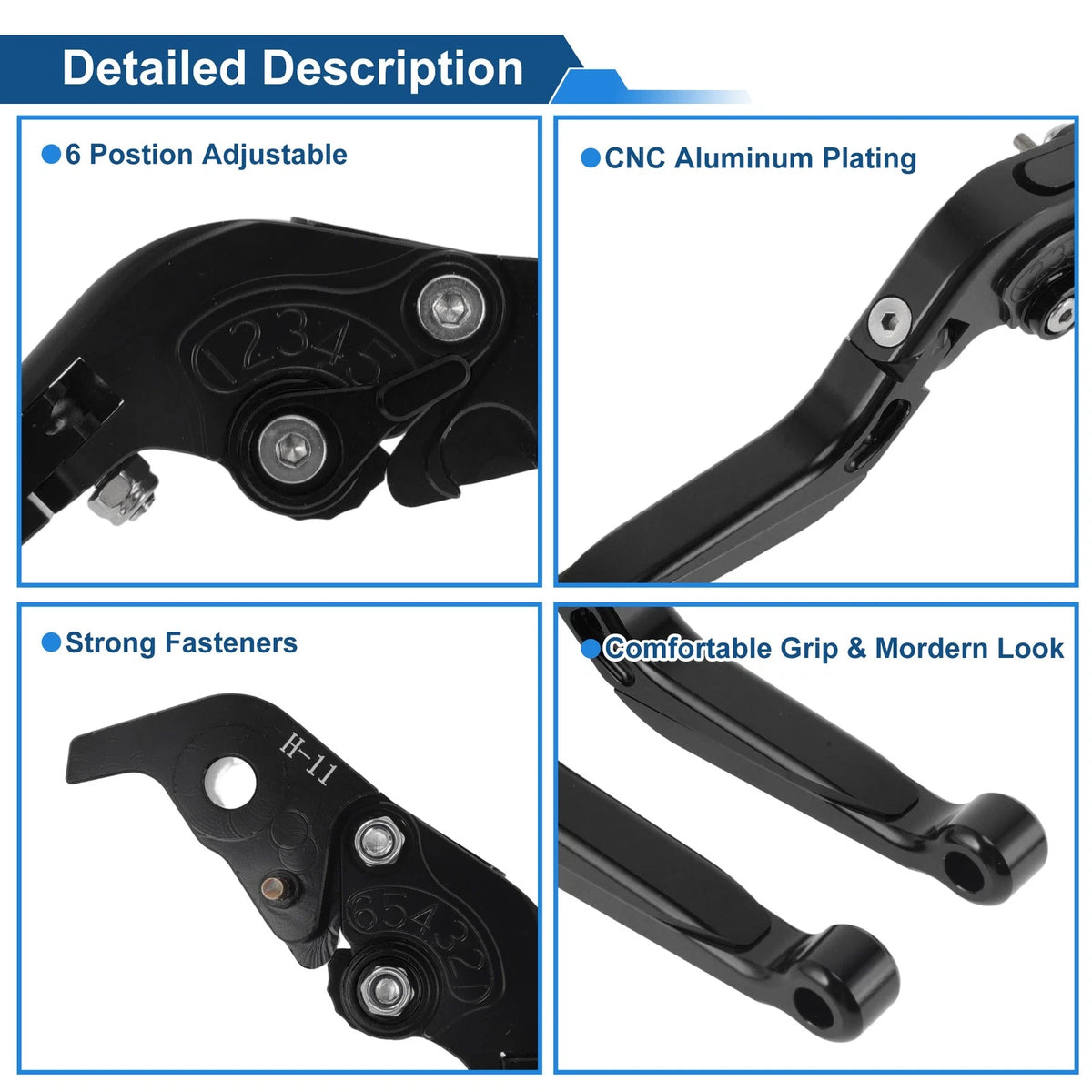 Brake Clutch Levers for Ducati 899 Panigale (2014–2015) 1 Pair Black Titanium