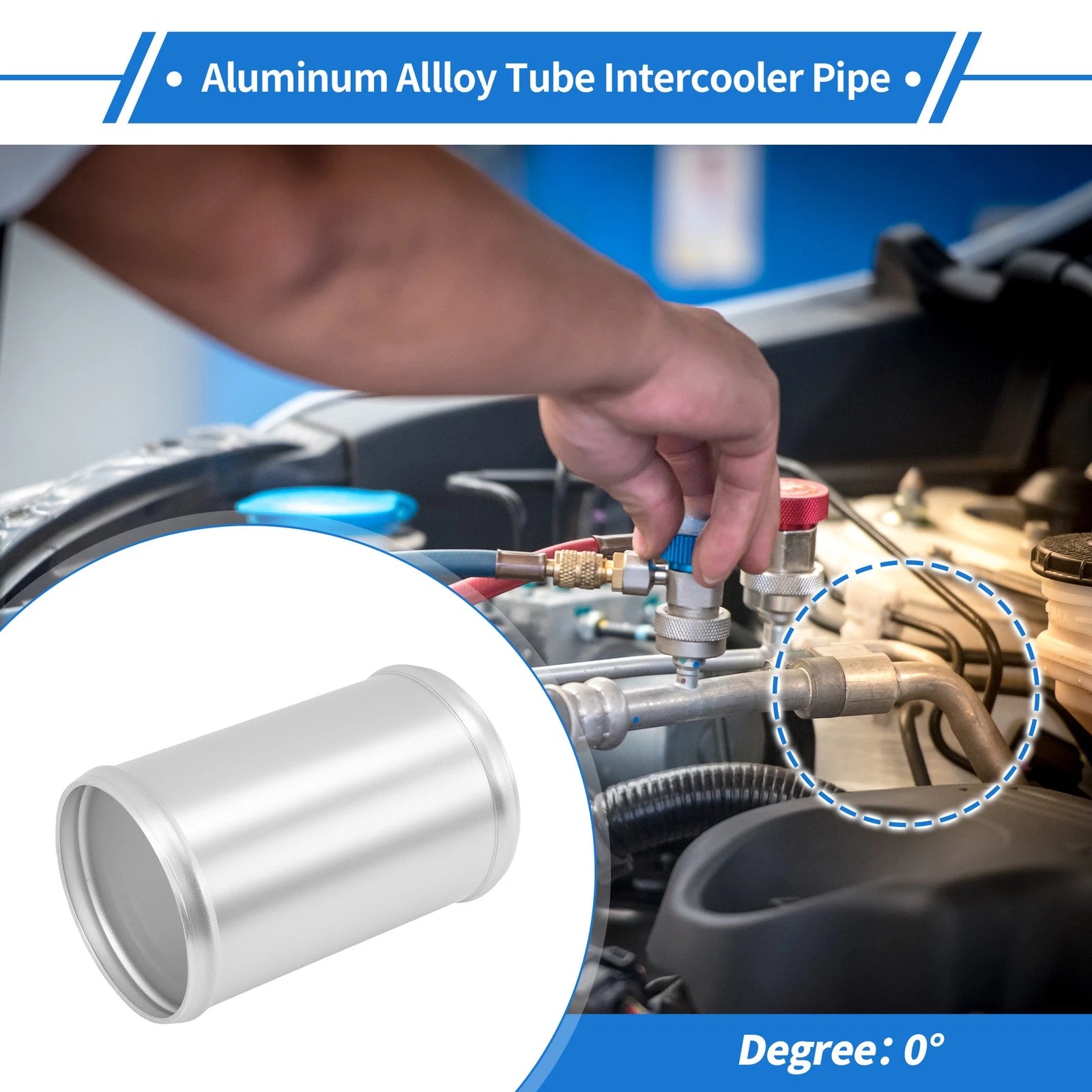 2.99" OD Intercooler Pipe for - Brushed Silver Tone
