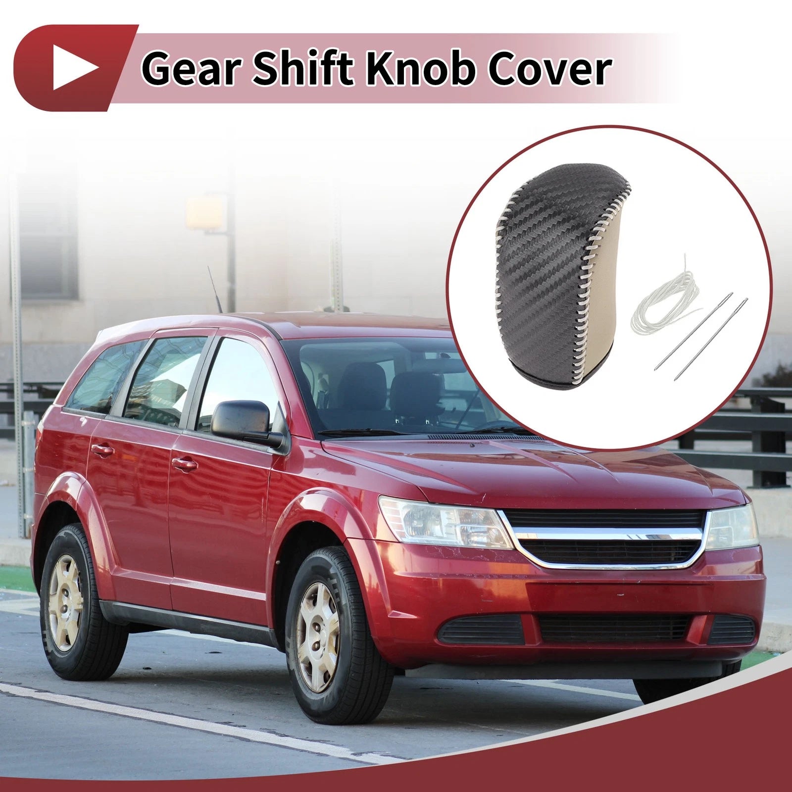 Gear Shift Knob Cover Replacement for Dodge Journey (2011–2020) Faux Leather