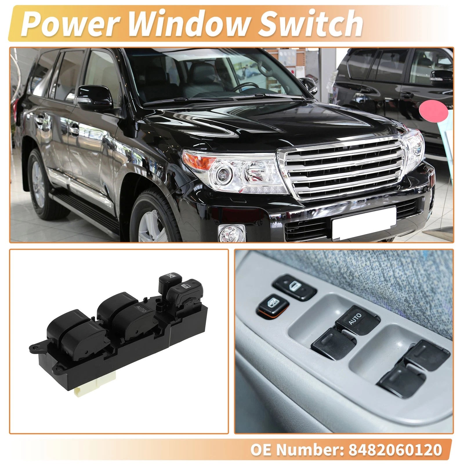 Front Right Driver Side Power Window Switch for Toyota Hilux (2010–2015)