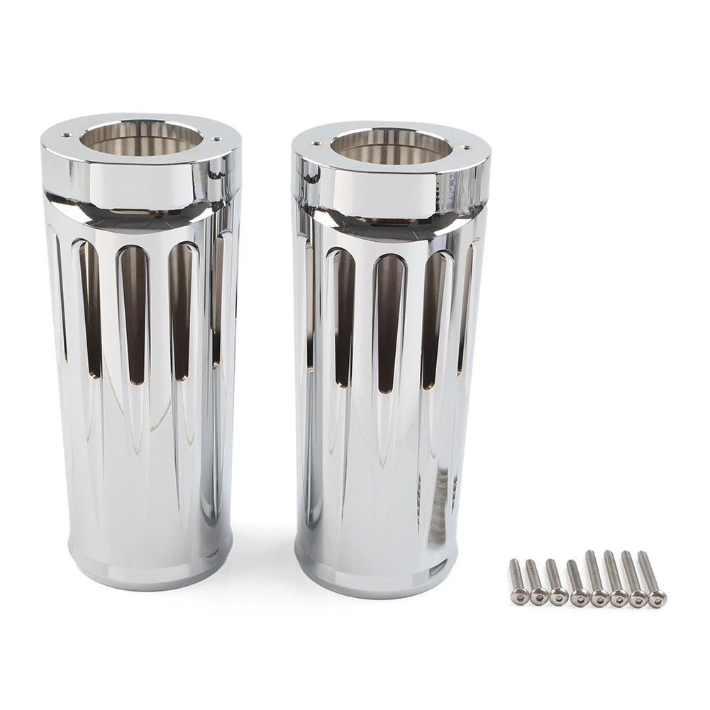 2" CNC Fork Boots Cover for Harley Touring (1984–2013) Pair Chrome