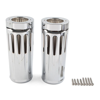 2" CNC Fork Boots Cover for Harley Touring (1984–2013) Pair Chrome