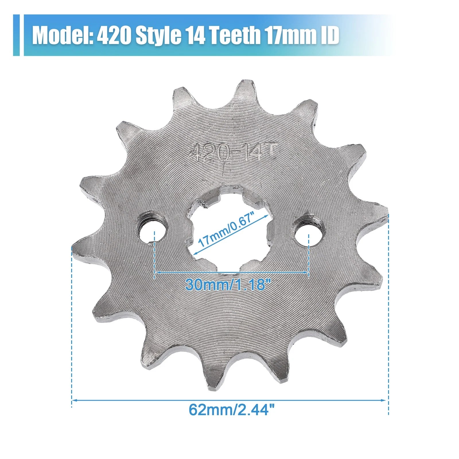 Front Engine Sprocket Set 14T 17mm ID for Dirt Pit Bike ATV (420) (2000–2024)
