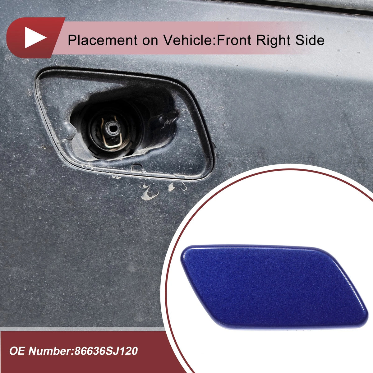 Front Right Washer Nozzle Cover Cap Replacement for Subaru Forester (2018–2021)