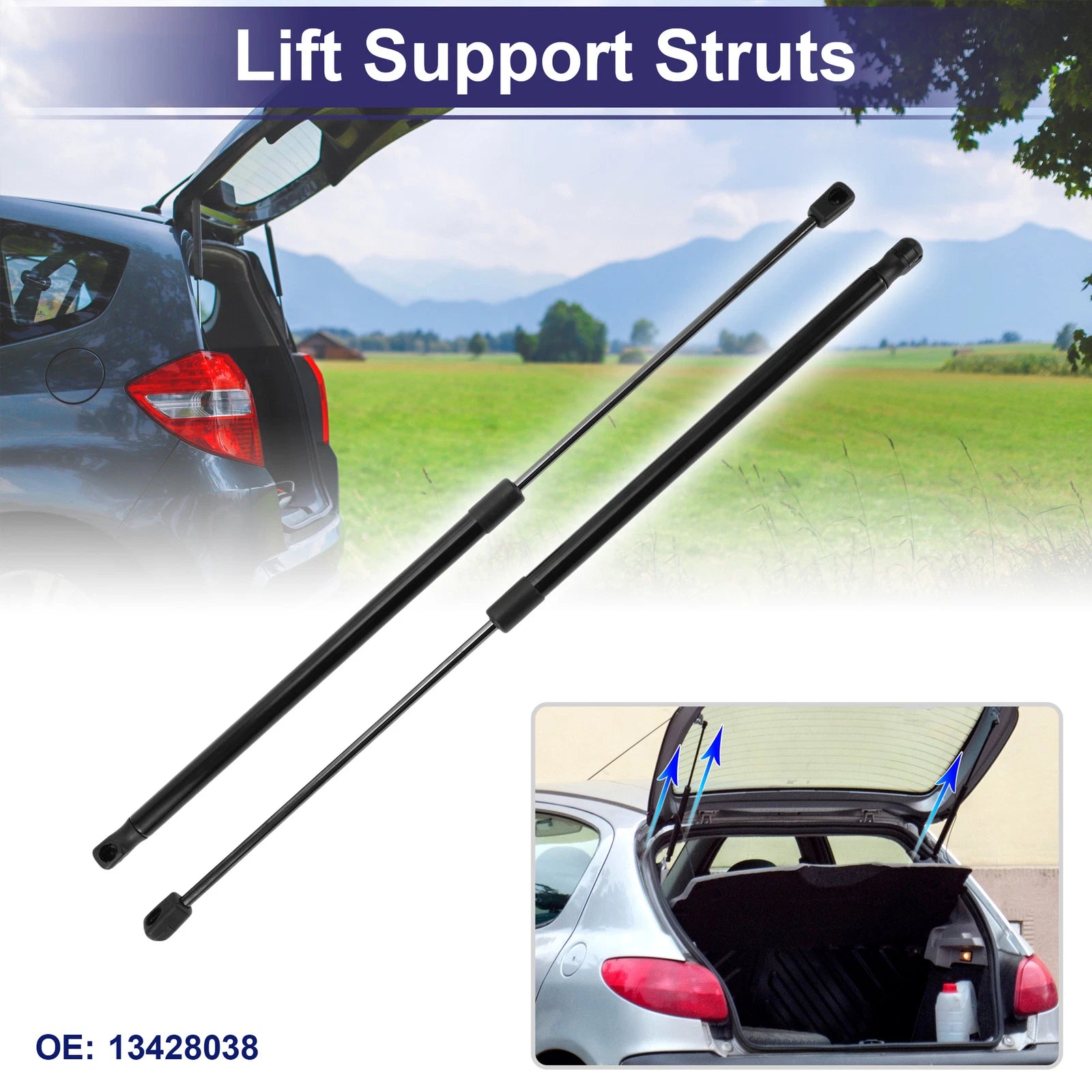 2X Rear Hatch Lift Support Struts No.13428038 for Opel Corsa E (2014)
