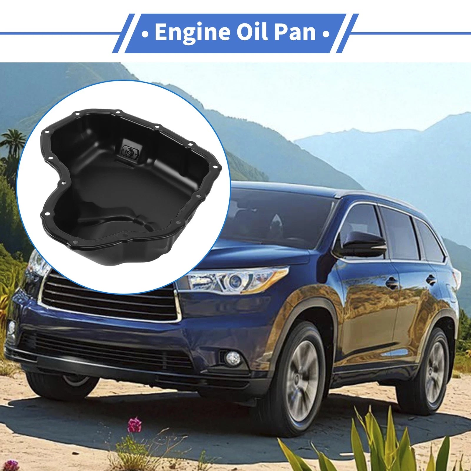 Engine Oil Pan Replacement for Toyota Highlander (2018–2021) Steel Black