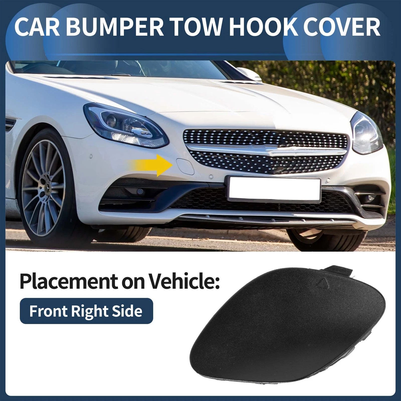 Front Bumper Tow Hook Cover Replacement for Mercedes-Benz W172 R172 (2012–2016)