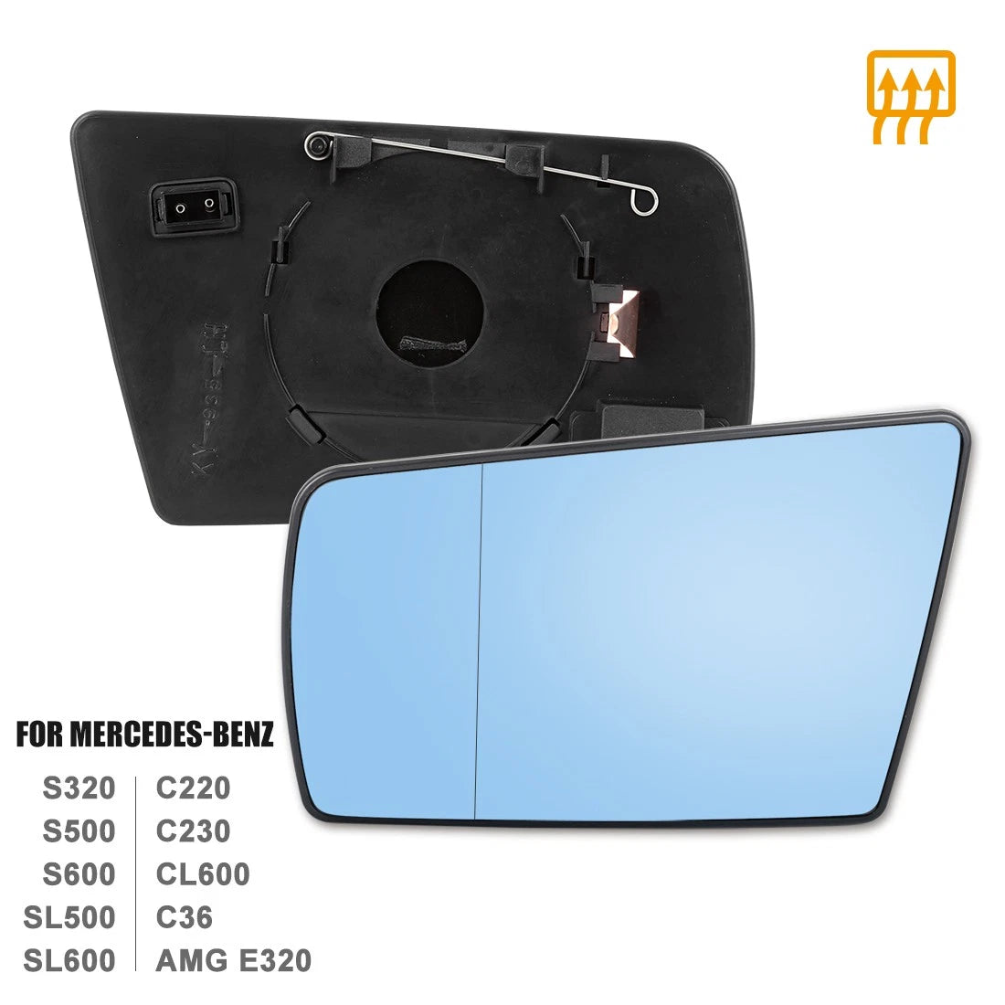 Heated Side Mirror Glass Left for Mercedes-Benz C-Class (2000–2007)