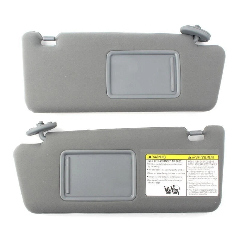 2X Gray Sun Visors for Toyota Tacoma (2005–2015) W/O Light
