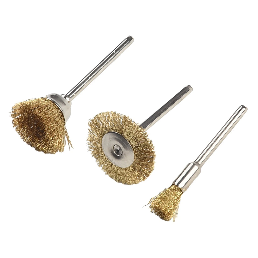 3X Copper Wire Wheel Cup Brushes for Rotary Tools