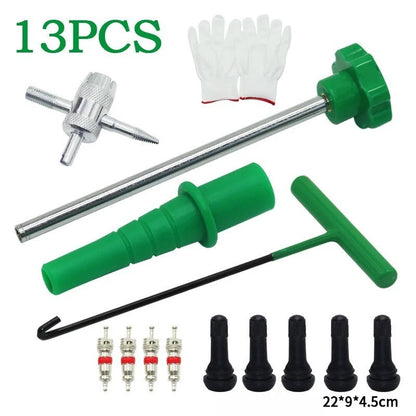 Tire Repair Valve Stem Tool Set with T Hook for Manual Tire Changer