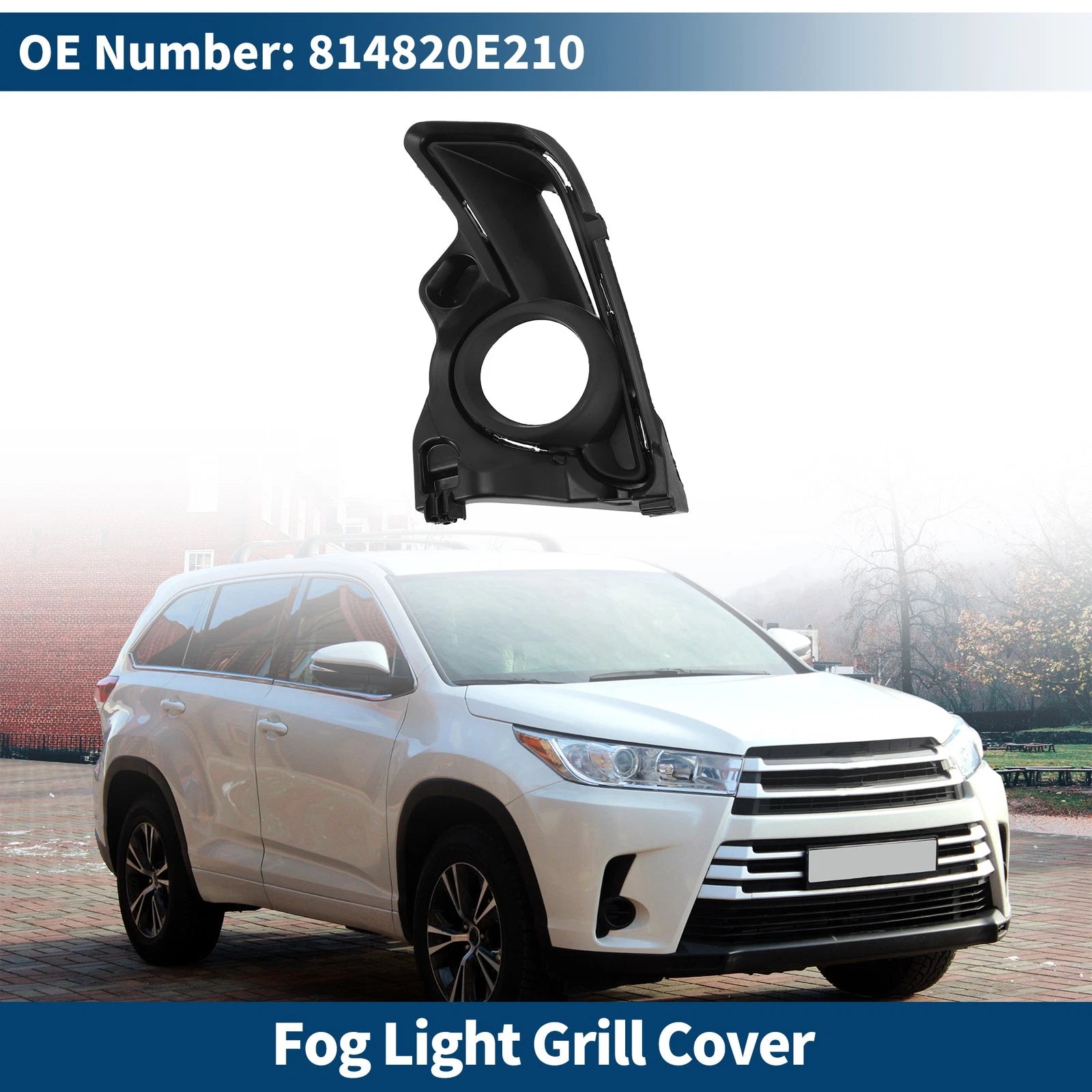 Fog Light Grill Front Left Replacement for Toyota Highlander (2008–2013)