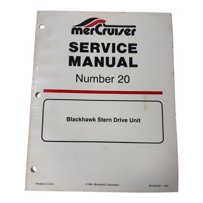 MerCruiser Blackhawk Stern Drive Unit Service Manual #20 (1994)