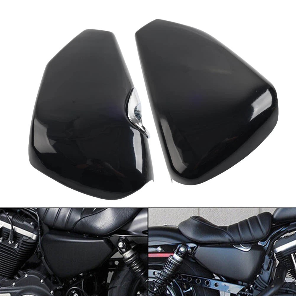 Vivid Black Battery Covers for Harley Sportster XL883 1200 (2014–2022)