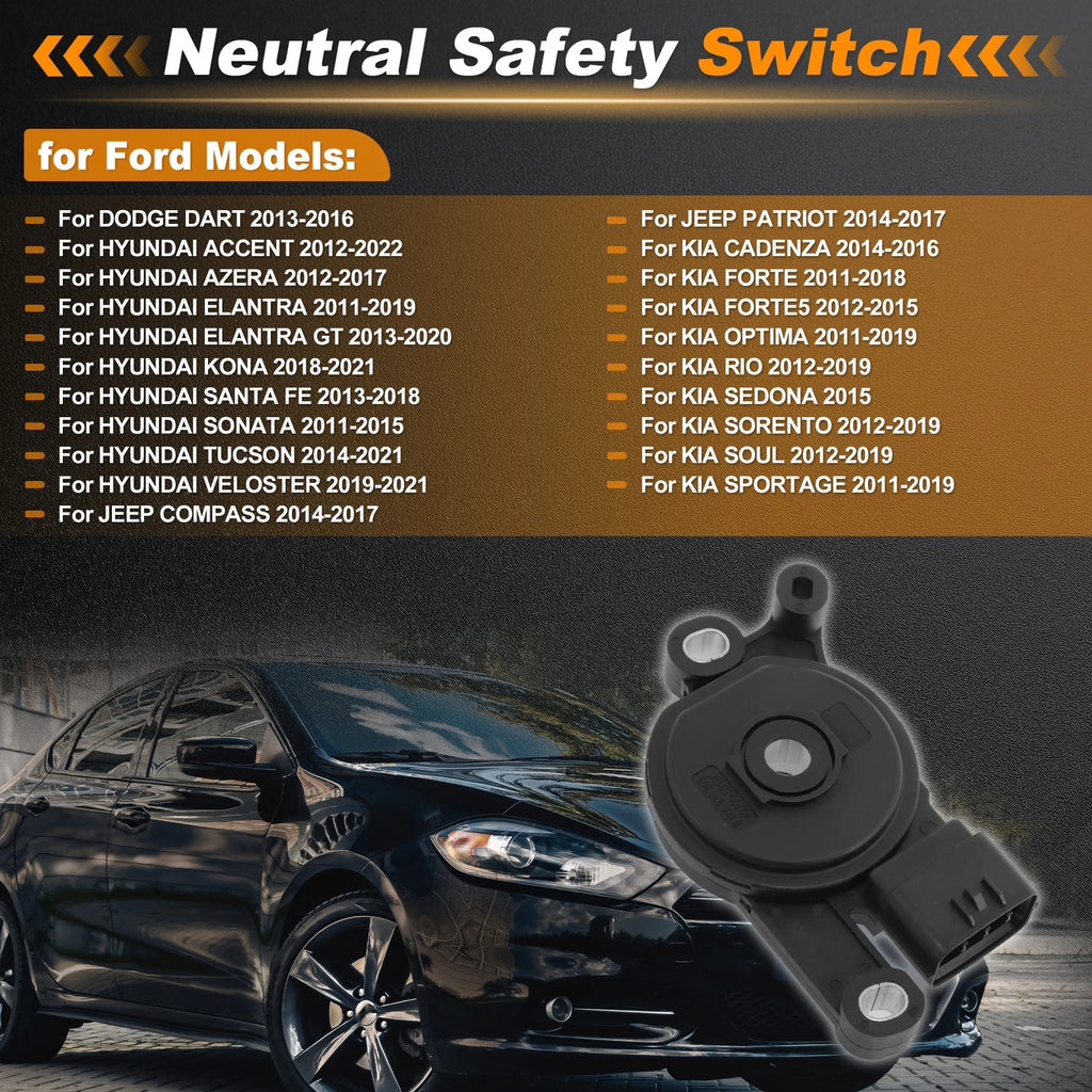 Neutral Safety Switch Replacement for Dodge Dart (2013–2016) Black Plastic