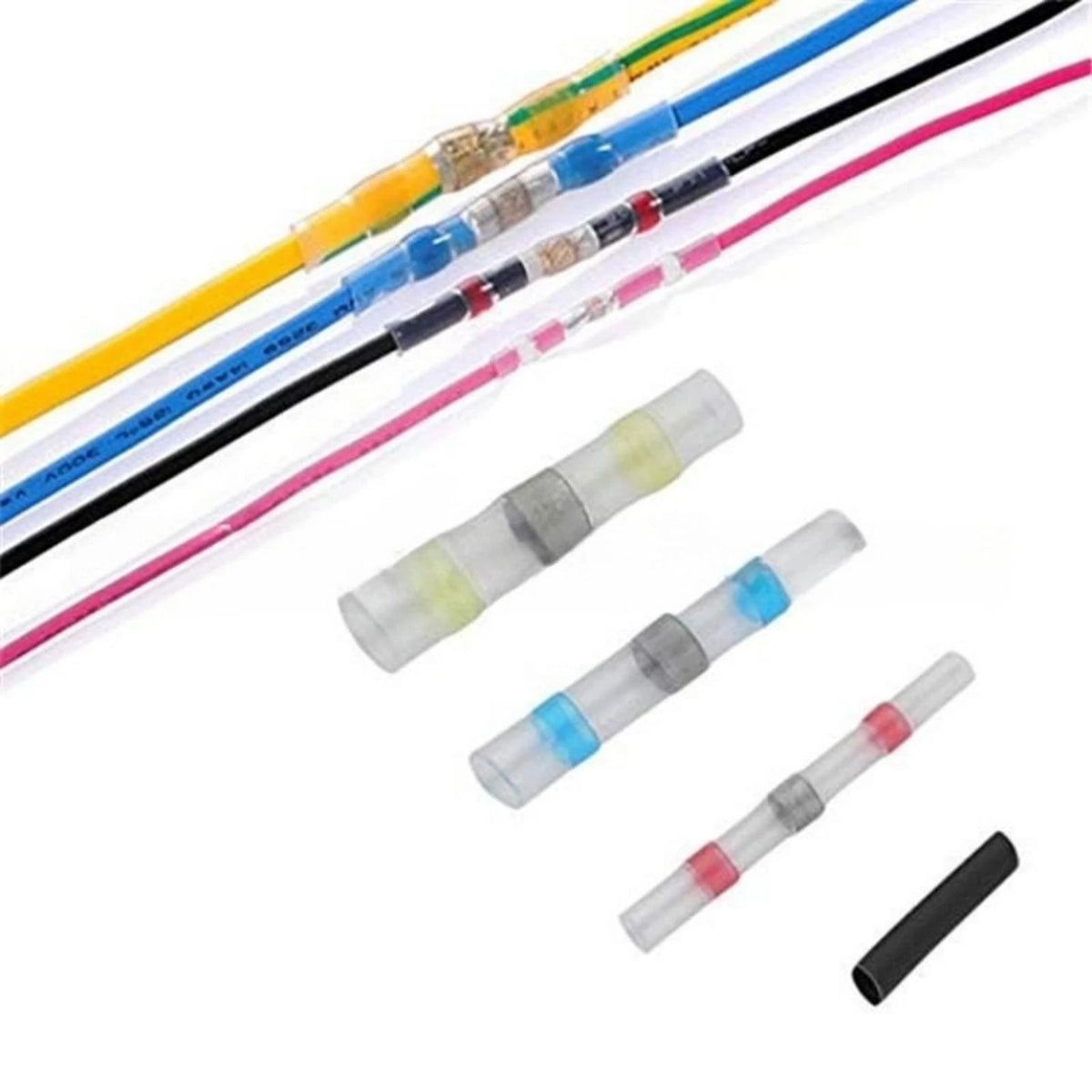 500Pcs Heat Shrink Butt Wire Connectors Terminals