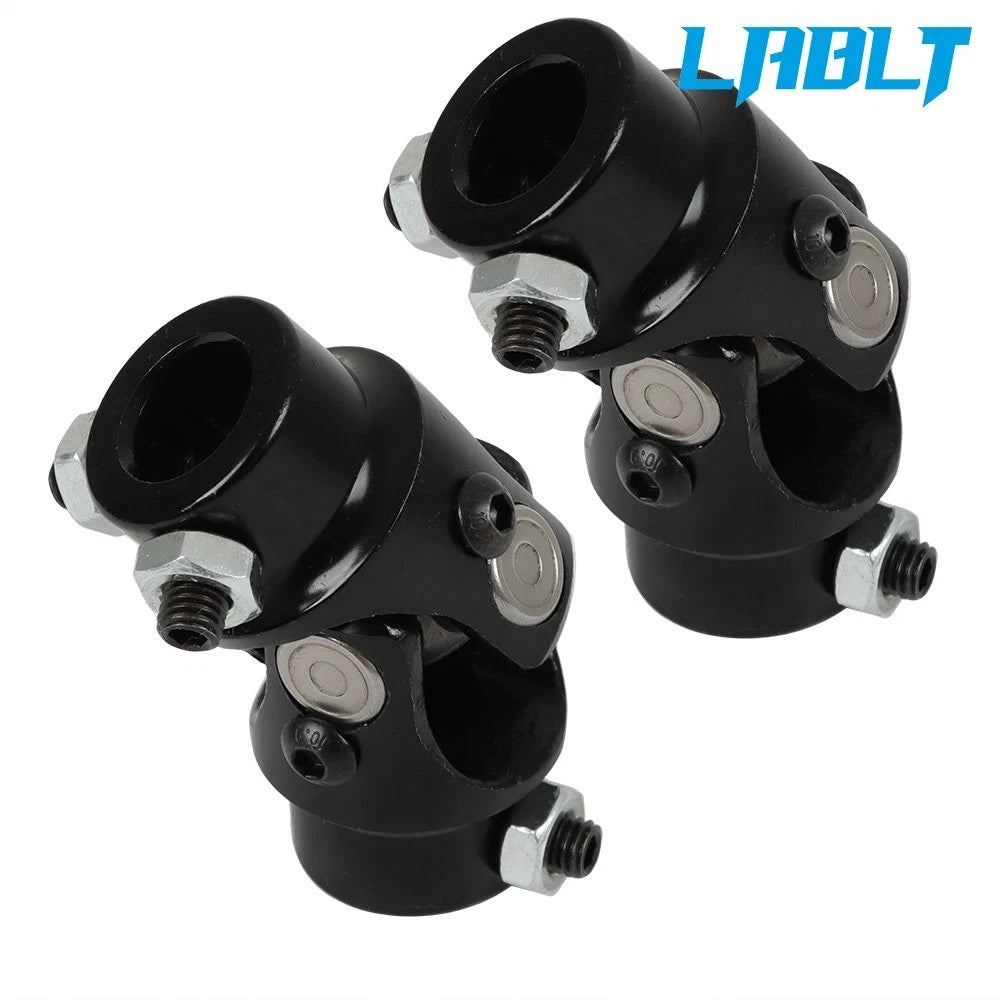 2X Chrome Steering U Joint Shaft Coupler 3/4" DD for Universal