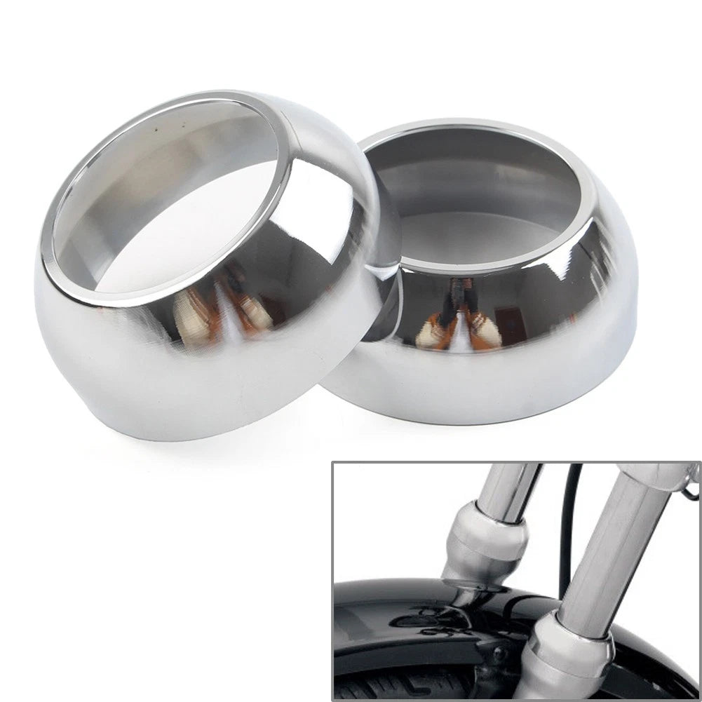 Chrome Front Fork Boot Cap Covers 39mm For Harley Sportster Dyna FXR FXD us