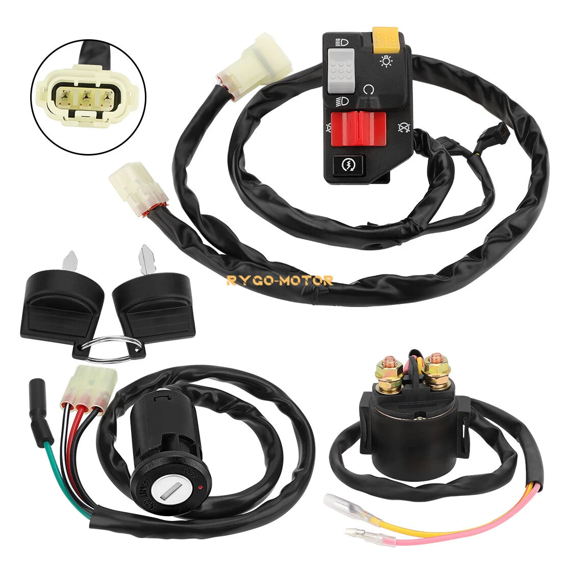 Handlebar Key Starter Relay Switch Kit for Honda TRX400EX Sportrax (1999–2004)