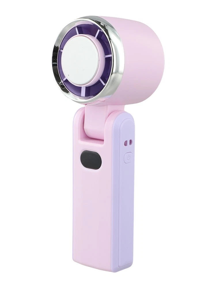 Rechargeable handheld fan with LED display and turbo speed for outdoors