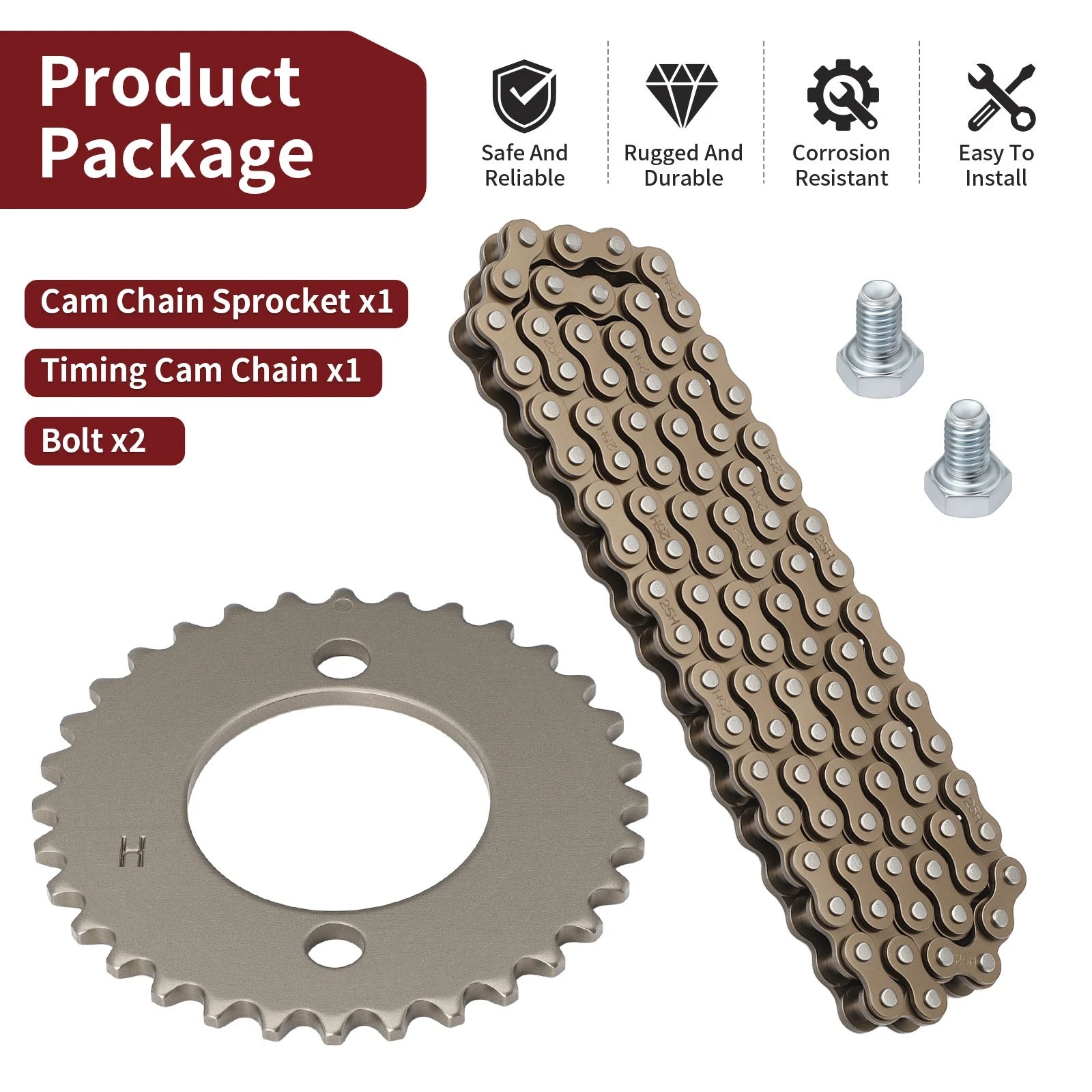 Timing Cam Chain and Sprocket 32T 14401-383-003 for Honda CT125 TL125S (1976–1977)