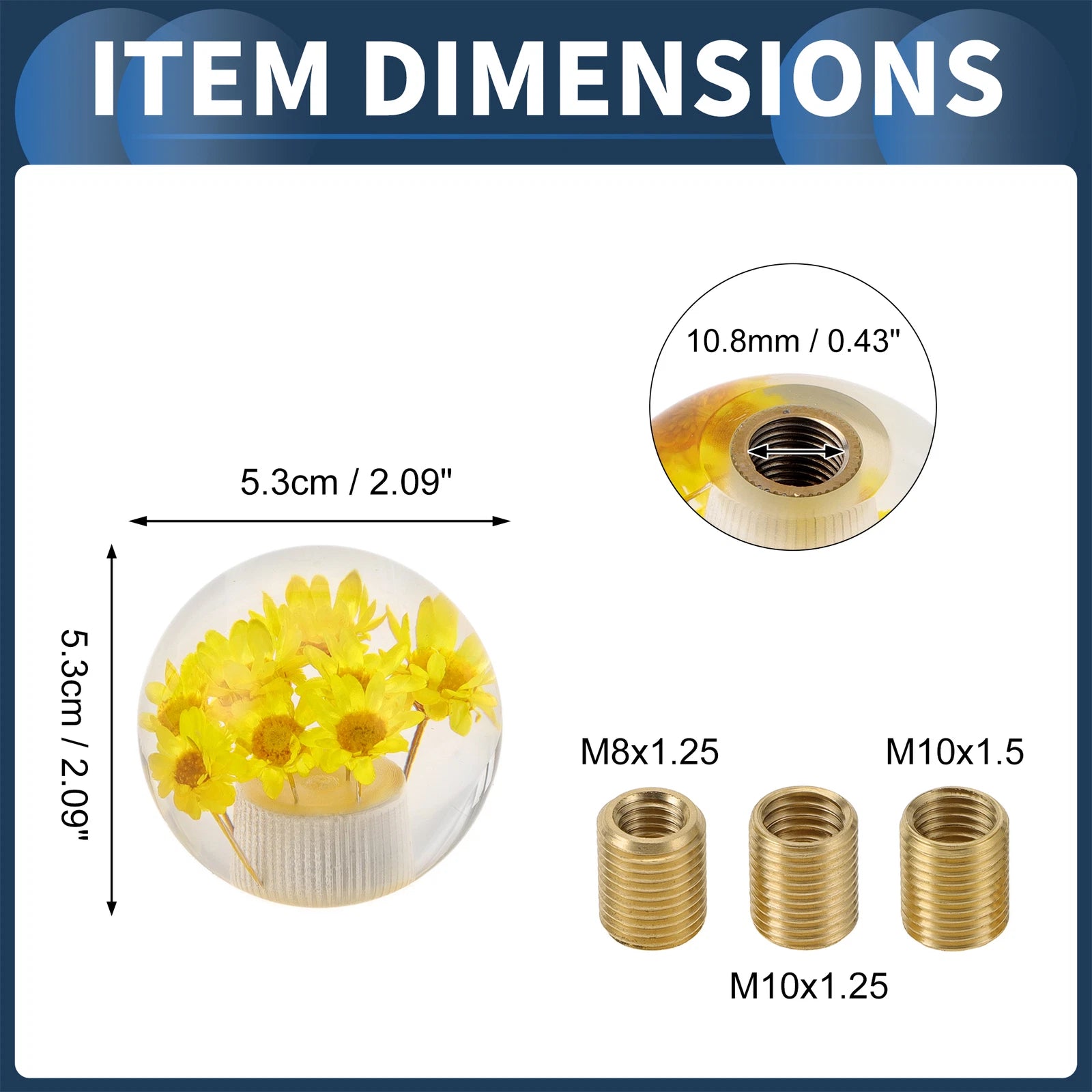 Shift Knob Set with 3 Adapters for Universal Fit (Automatic/Manual)