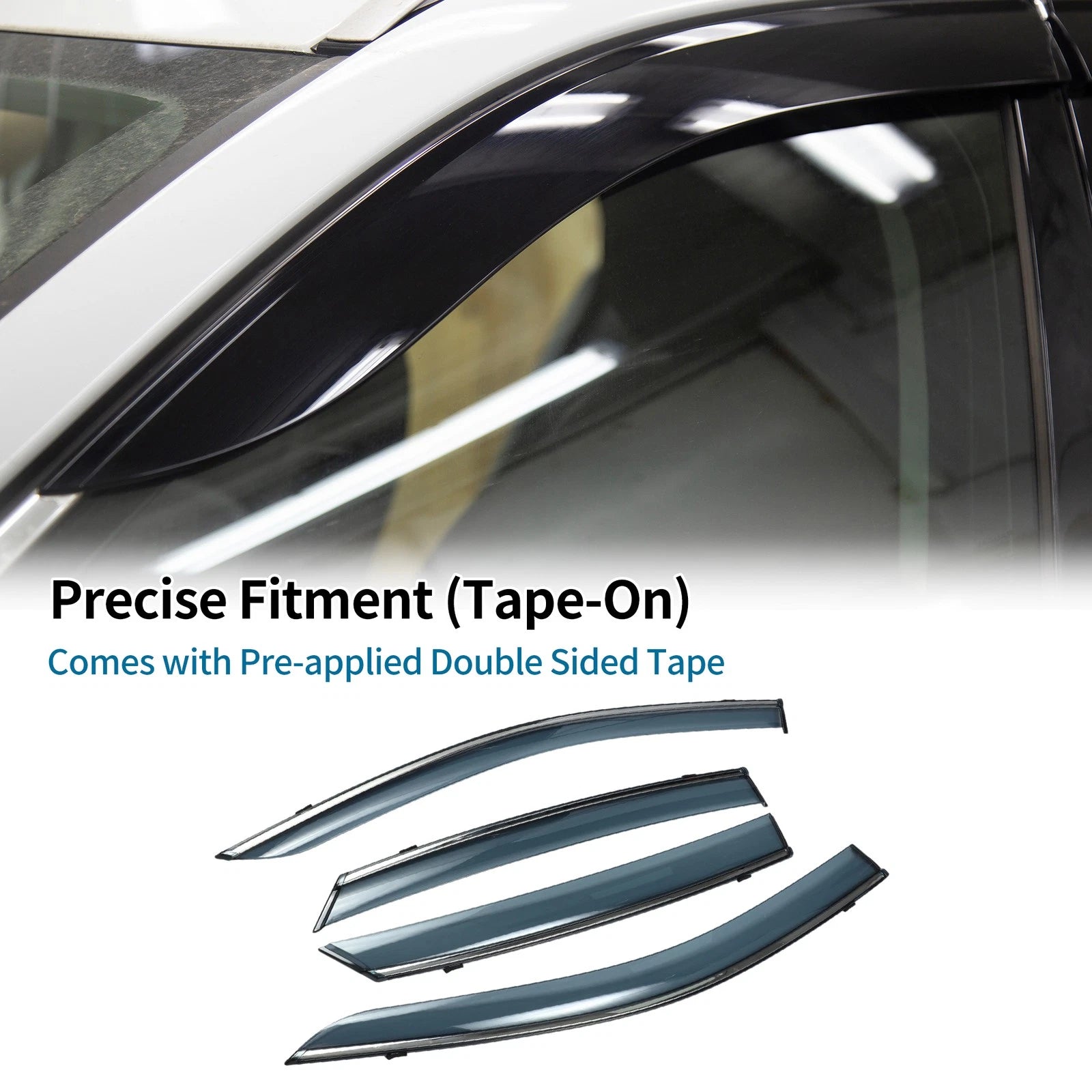 Window Deflectors Side Window Vent Visors Black for Hyundai Sonata (2020–2024)