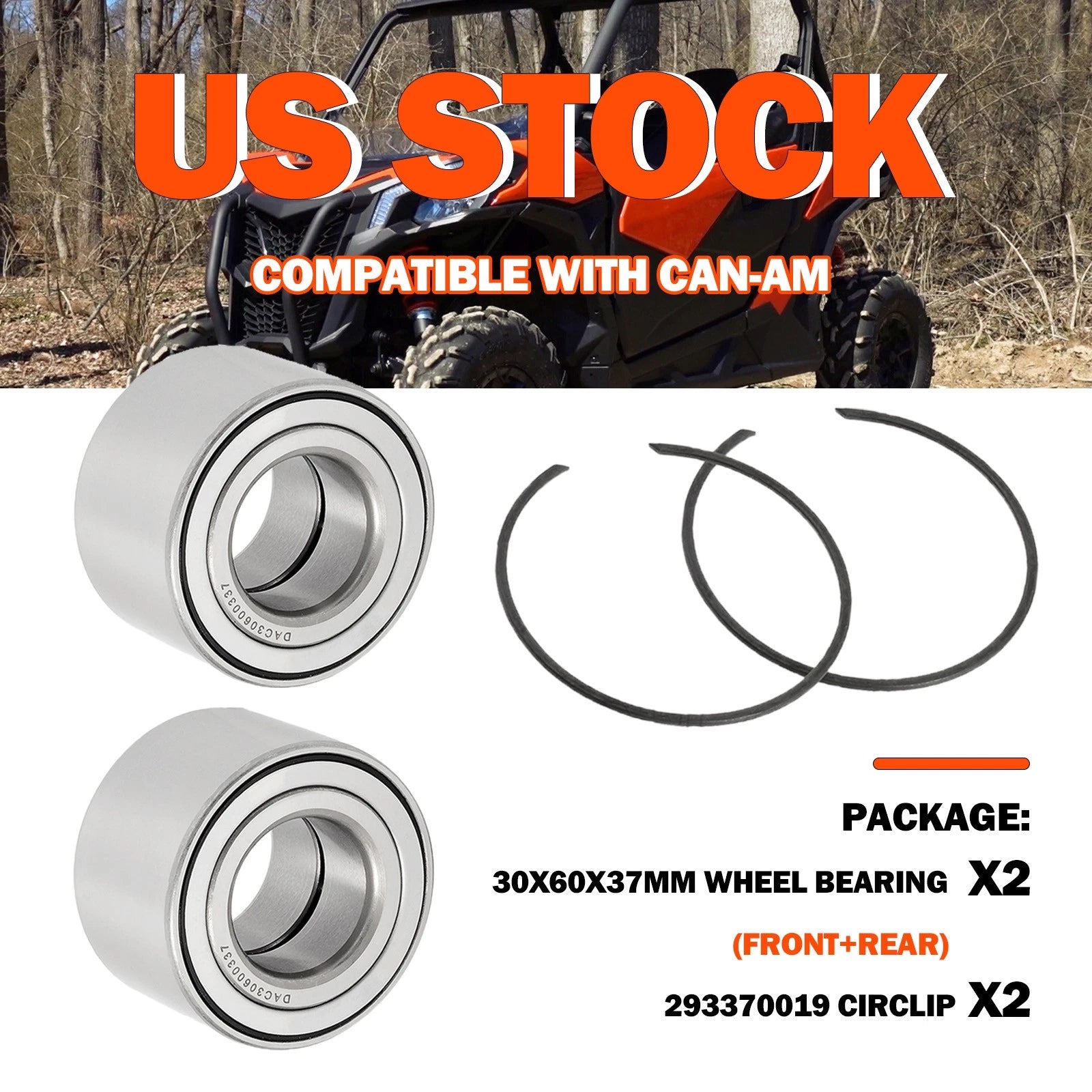 Rear Wheel Bearings for Can-Am Defender HD10 HD8 DS450 (2016–2023) 293350118 293350040
