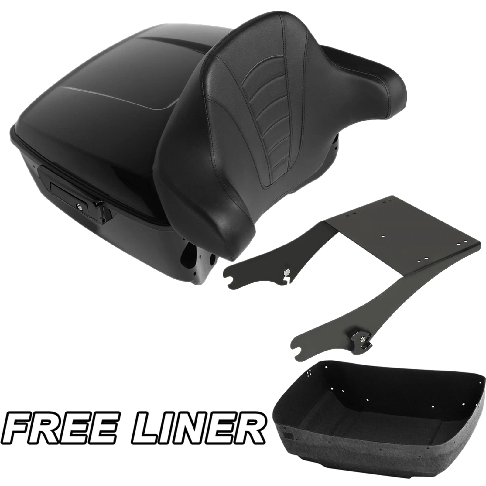 Trunk Backrest Pad Mount Rack for Harley Road Glide King (1997–2008)
