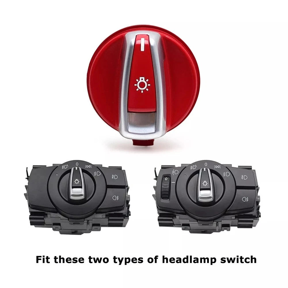 Red Headlight Turn Knob Switch Cap for BMW 3 Series E90 E92 (2007–2013)