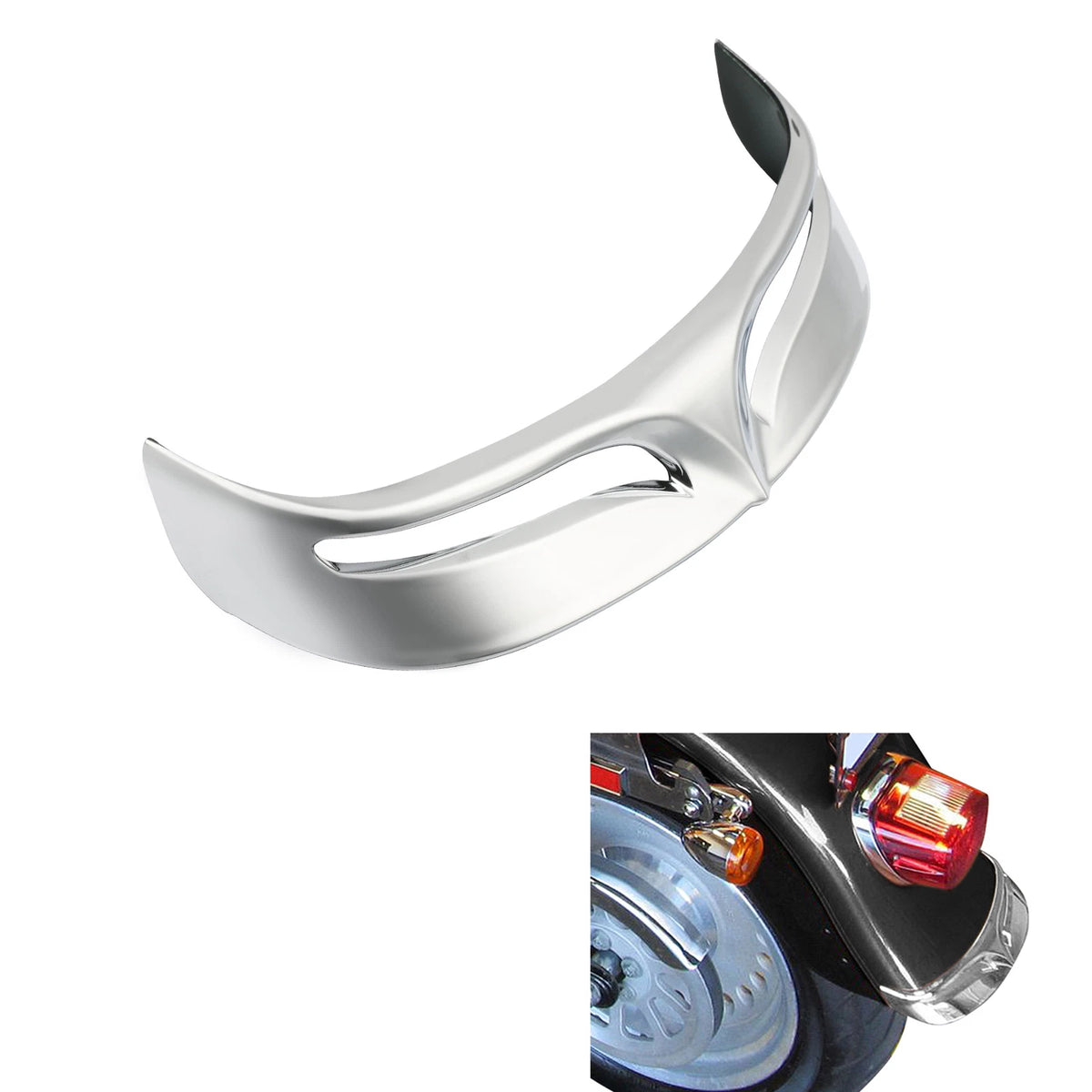 Chrome Rear Fender Edge Trim for Harley Fatboy FLSTF (2007–2017)