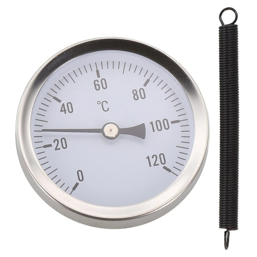 Bimetal Thermometer Pipe Temperature Gauge 0 to 120 Celsius