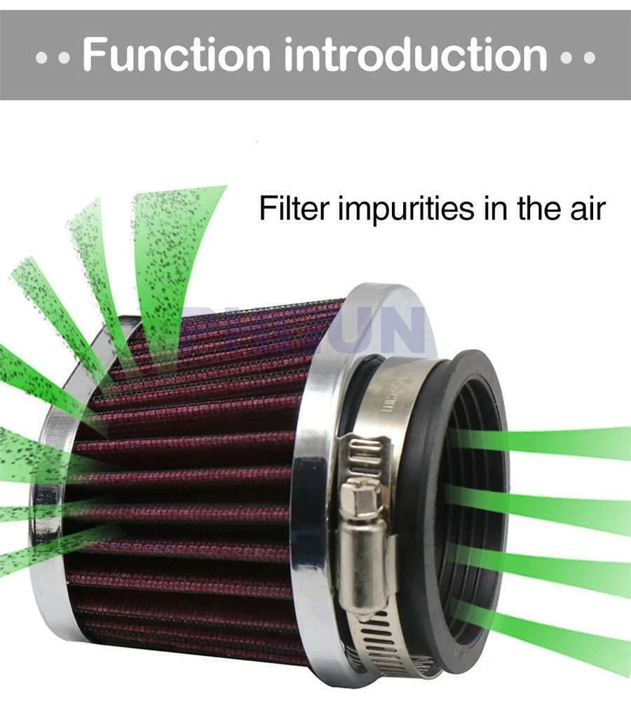 2X 55mm Red Air Filter for Universal Motorcycle Scooter