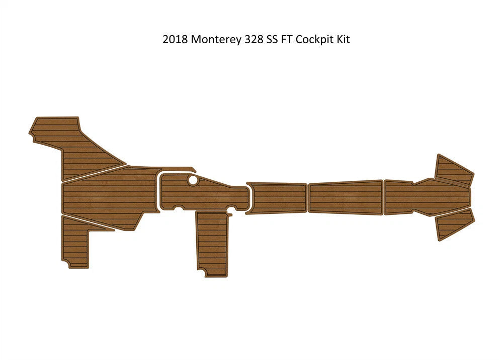 EVA Foam Faux Teak Decking Flooring Mat for Monterey 328 SS (2018)