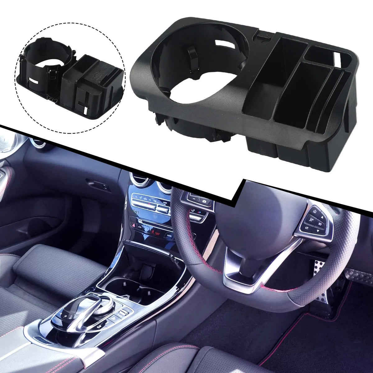 Car Central Storage Box Cup Holder for Mercedes Benz E Class W213 (2016–2017)