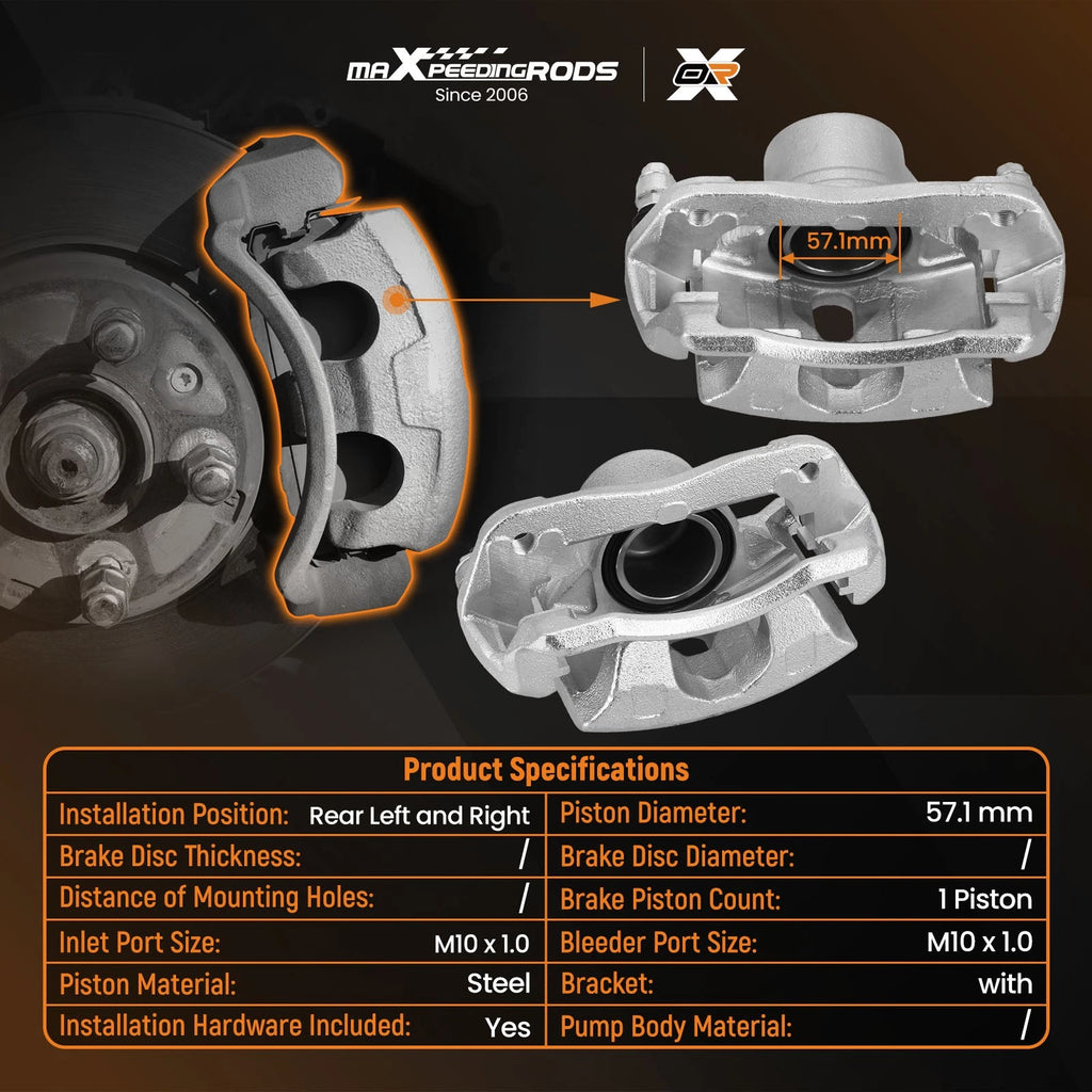 2X Front Brake Calipers w/ Bracket for Honda CR-V Element (All Engines)