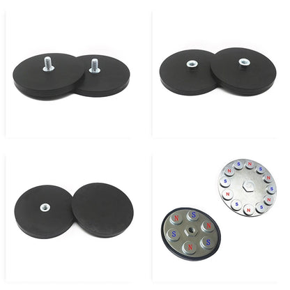 2X Black Rubber Magnetic Base for M6 Thread Bolts