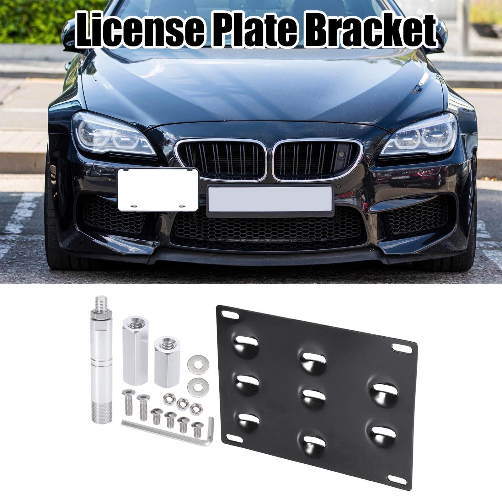 Front Tow Hook License Plate Mount Bracket Holder Set for Toyota (2005–2018)
