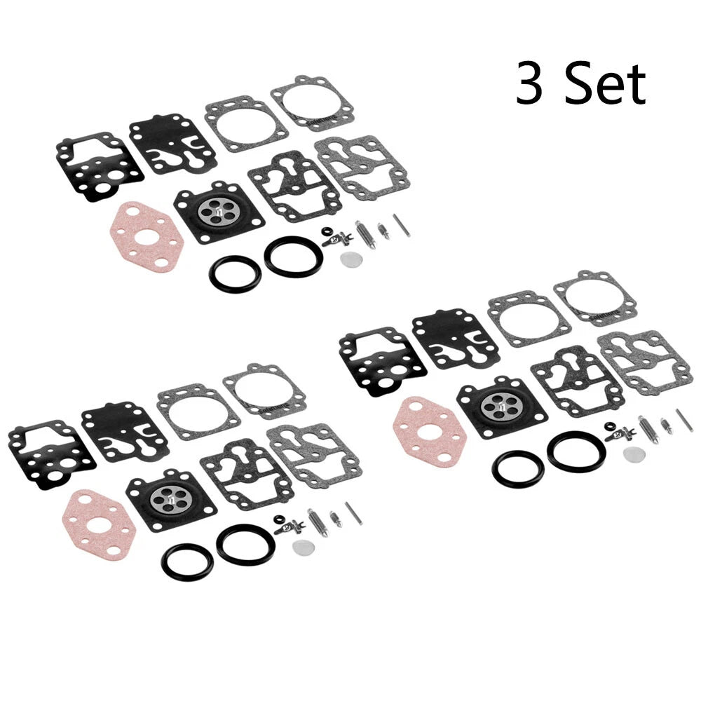 Set of 3 Carburetor Rebuild Kits for Walbro K20-WYL (Honda GX22/31, Echo GT1100)
