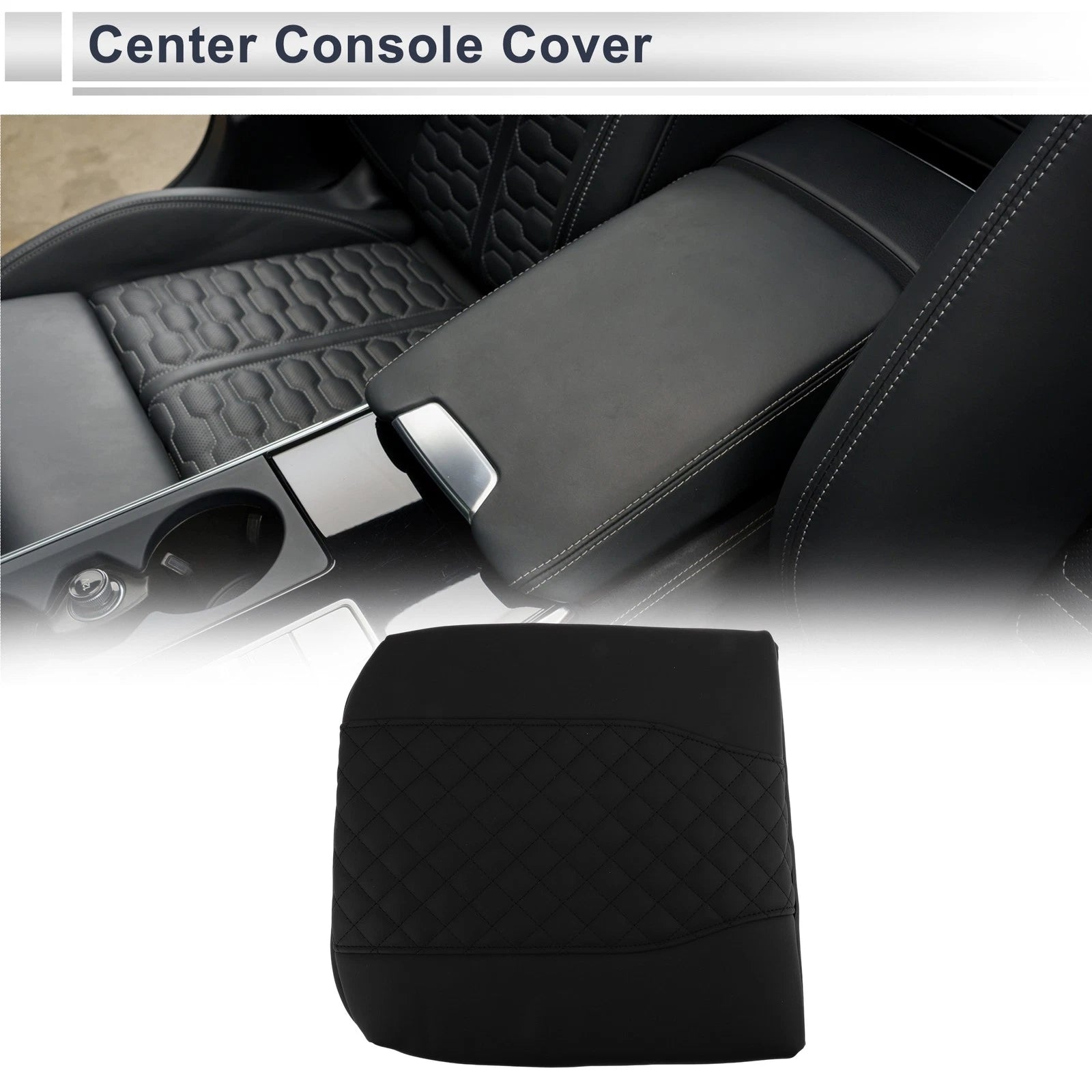 Car Center Console Cover Replacement for Chevrolet Silverado (2019–2025) Black