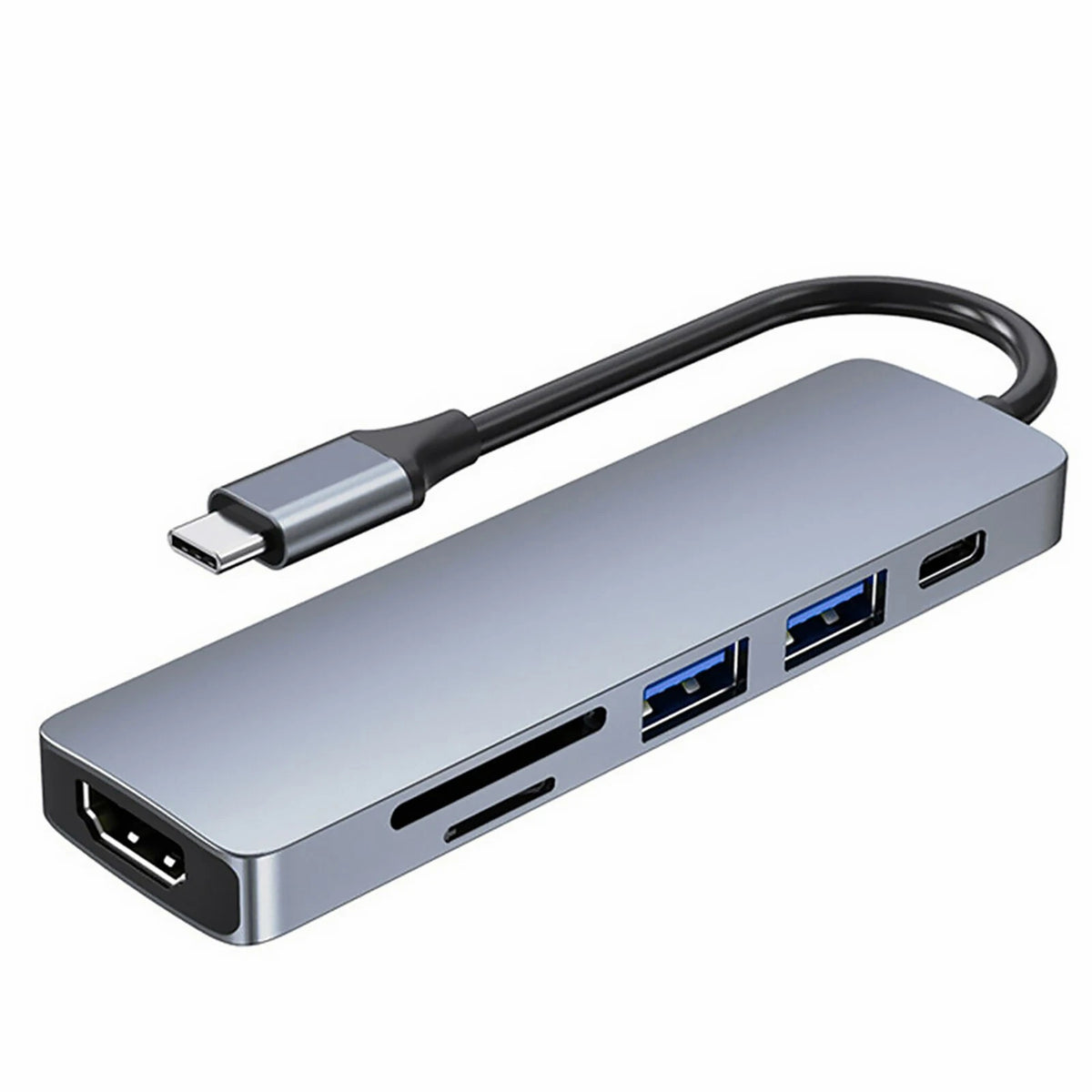 6-in-1 USB-C Hub Adapter for MacBook Pro/Air (2016–2023)