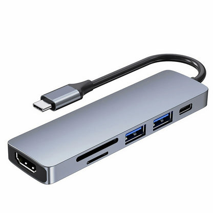 6-in-1 USB-C Hub Adapter for MacBook Pro/Air (2016–2023)
