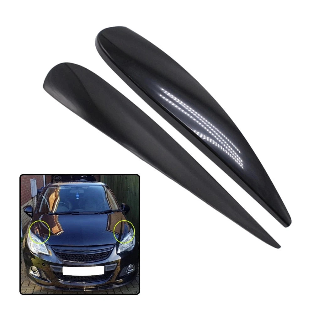 ABS Glossy Black Headlight Eyebrow Spoiler for Corsa D (2006–2010)