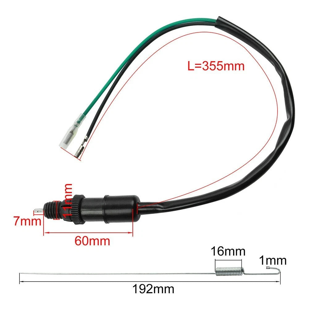 2X Rear Brake Light Switch Cable Wire Spring Kit for Dirt Bike