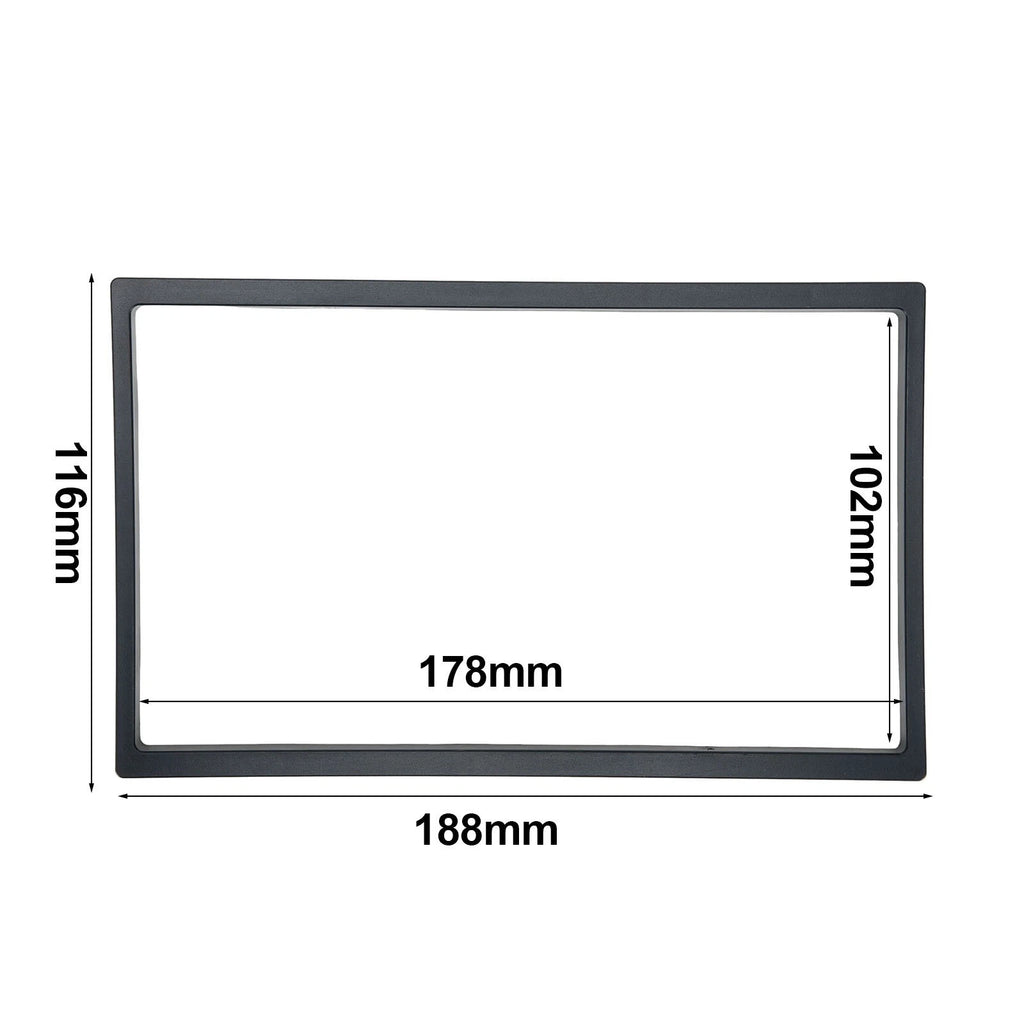Car Radio Surround Frame for Universal 2 Din (2010–2023) - Black ABS Plastic