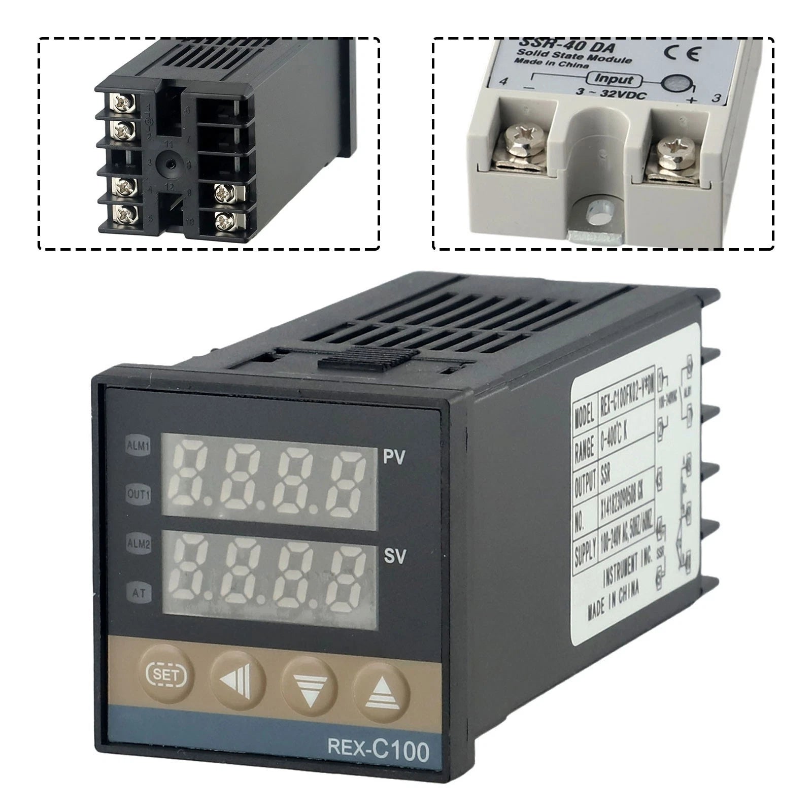 Intelligent Temperature Controller with Thermocouple for REX C100